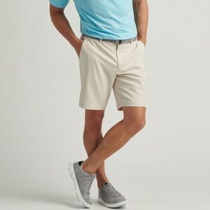 Peter Millar Salem Performance Tan‎ Golf Shorts Men’s 35 & 9” Inseam EUC